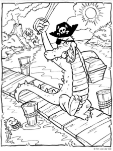 alligator pirate coloring page pdf