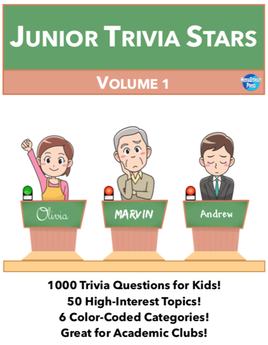 Junior Quiz Stars - Volume I - 1000 Quiz Trivia Game Questions 50 Categories