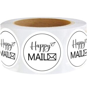 1.5 inch happy mail stickers,packing stickers,envelope sealing stickers for small business,500 pcs/roll