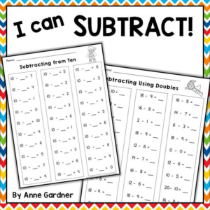 subtraction to twenty worksheets {math fact fluency program and assessments}