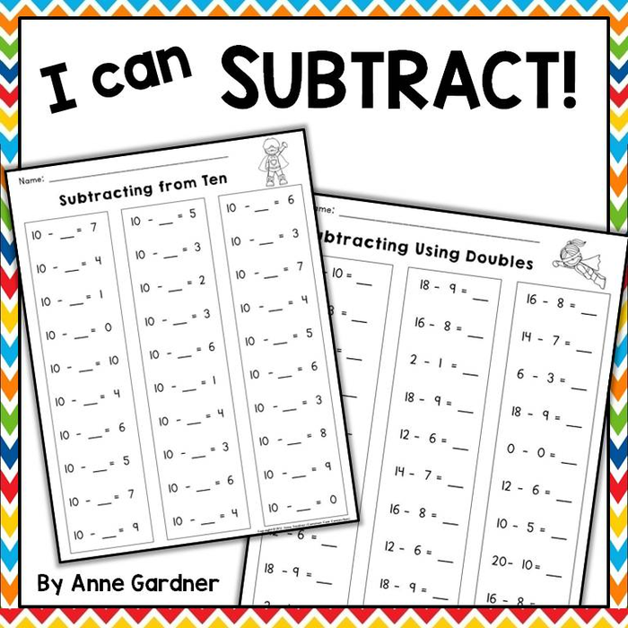 Subtraction to Twenty Worksheets {Math Fact Fluency Program and Assessments}