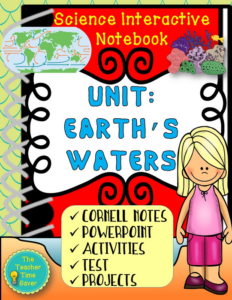 earth's waters science interactive notebook curriculum