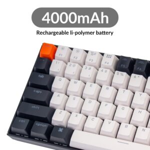 Keychron K2 75% Layout Hot-swappable Bluetooth Wireless/USB Wired Mechanical Keyboard with Gateron G Pro Brown Switch/Double-Shot Keycaps/RGB Backlit 84-Key Computer Keyboad for Mac Windows Version 2