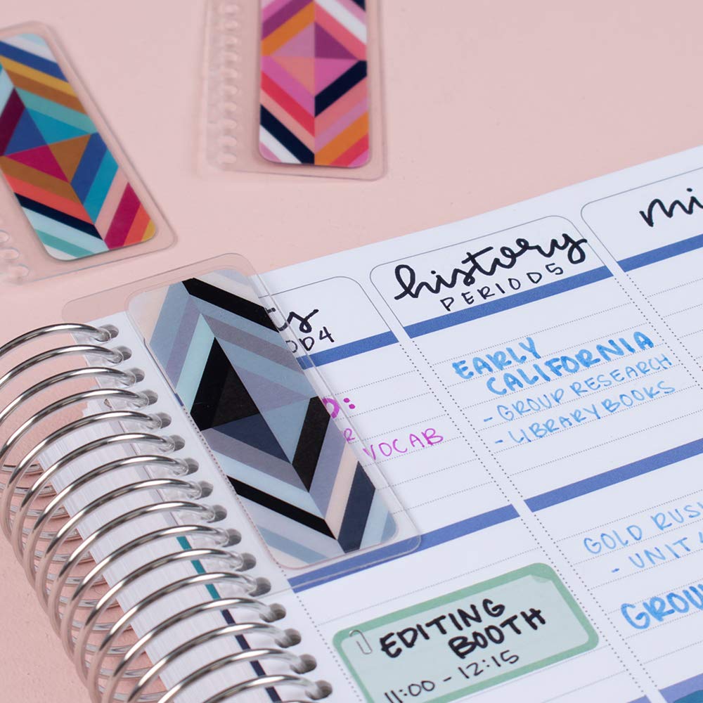 Erin Condren Designer Accessories - Snap-in Bookmarks - Oh So Retro, 3 Pack Compatible with Erin Condren Spiral Notebooks, Planners, Agendas and Much More