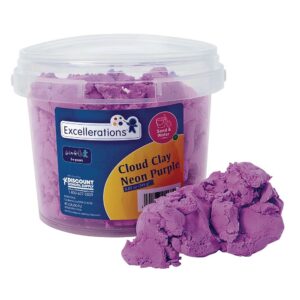 Excellerations Foam Clay for Kids (8.8 oz) – Neon Cloud Air Clay with Storage Tub, Reusable Soft Foam Sensory Toy, Safe & Allergy-Free Clay for Home or School