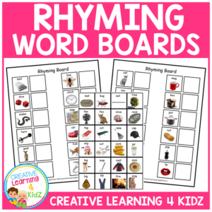 rhyming word matching boards