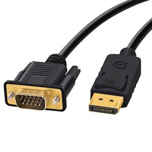 foboiu displayport to vga, vga adapter 6 feet dp cable connects port from desktop or laptop monitor projector with vga to displayport adapter