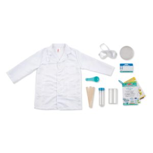 Melissa & Doug Scientist Role Play Costume Set (X pcs) - Lab Coat, Goggles, 6 Experiments