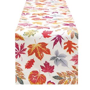 harorbay farmhouse table runner 13 x 72 inch, decor table runners, rustic dresser scarf for dinning table,kitchen decoration,holiday parties spring autumn (maple leaf)