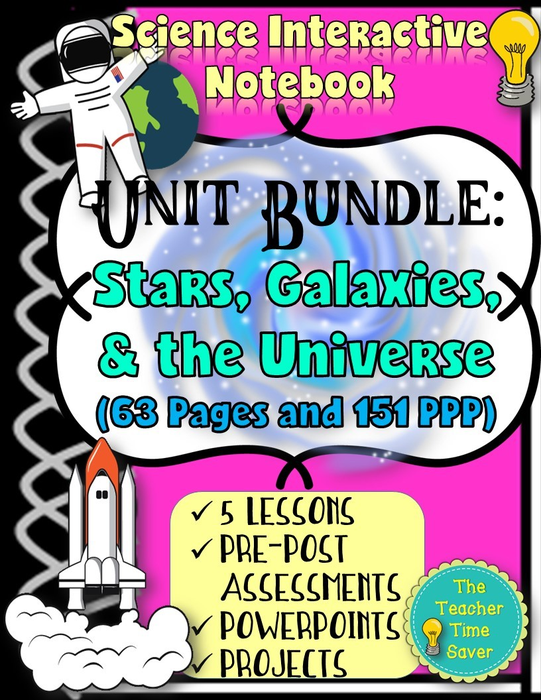 Astronomy Stars, Galaxies, and Universe Interactive Notebook