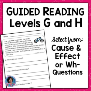 first grade reading passages: levels g & h {choose your skill: cause and effect or wh- questions}