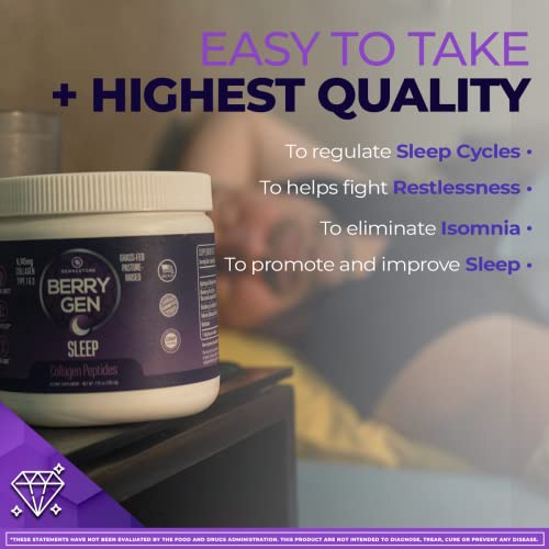 Berry Gen Sleep (3) | Natural Sleep Aid Supplement | Grass-Fed Collagen Peptides Type 1 & 3 | Non-GMO, Gluten Free | 205.5 Grams. (2)