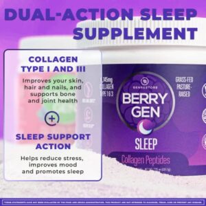 Berry Gen Sleep (3) | Natural Sleep Aid Supplement | Grass-Fed Collagen Peptides Type 1 & 3 | Non-GMO, Gluten Free | 205.5 Grams. (2)