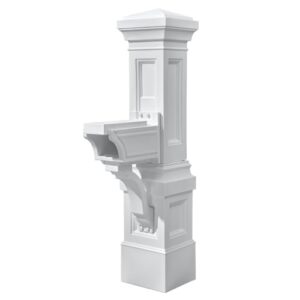 step2 atherton grand mail post - large premium mail post - classic style - curbside mailbox - classic white