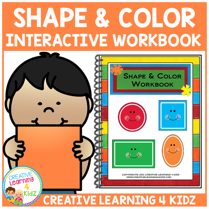 Shape & Color Interactive Workbook + Shape Flashcards