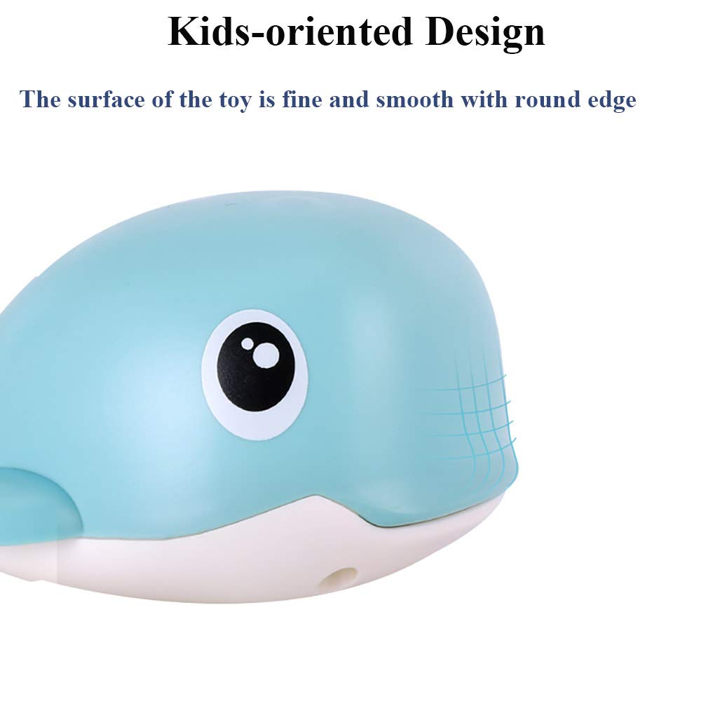 NEXTAKE Wind-up Whale Bath Toy, Swimming Whale Toddlers Bathtub Windup Whale Tub Toy Clockwork Whale Bathtub Toy Whale Water Toy for Boys and Girls (Deep Blue)