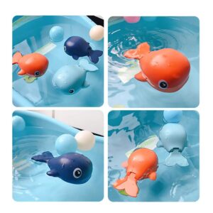 NEXTAKE Wind-up Whale Bath Toy, Swimming Whale Toddlers Bathtub Windup Whale Tub Toy Clockwork Whale Bathtub Toy Whale Water Toy for Boys and Girls (Deep Blue)