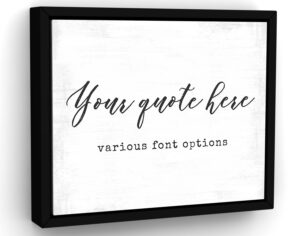 custom wall art canvas personalized quotes for living room or bedroom, unique rustic framed word text signs sayings plaques gifts to mom dad couples over the bed 11"x14"