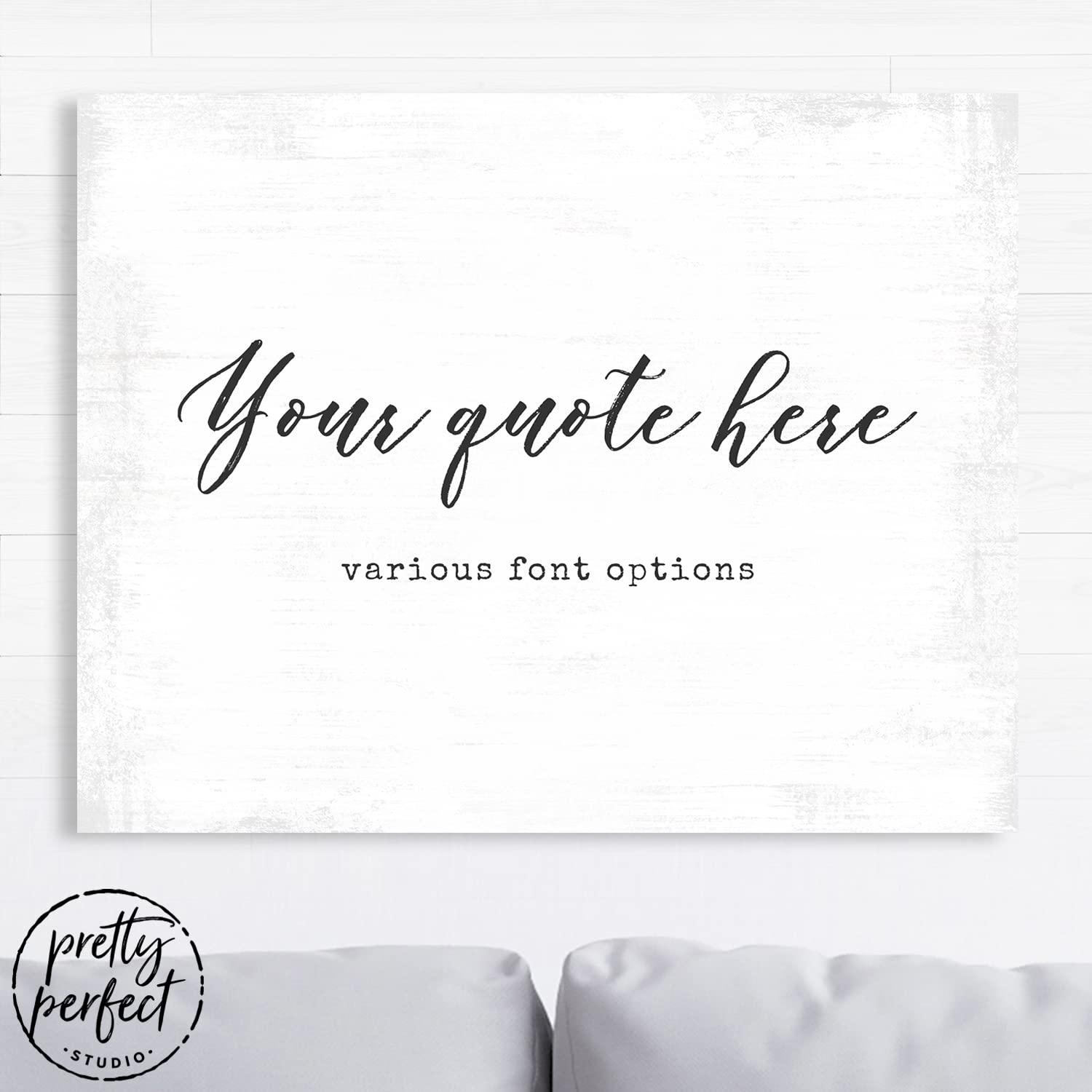 Custom Wall Art Canvas Personalized Quotes for Living Room or Bedroom, Unique Rustic Framed Word Text Signs Sayings Plaques Gifts to Mom Dad Couples over the Bed 11"x14"