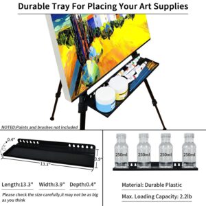 NIECHO 66 Inches Easel Stand with Tray, Aluminum Metal Art Easel Artist Tripod Adjustable Height from 17" to 66" with Carry Bag for Table-Top/Floor Painting and Displaying