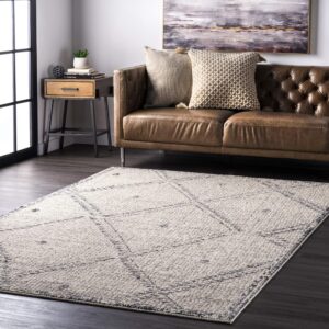 nuloom blaine dotted diamond accent rug, 2x3, ivory