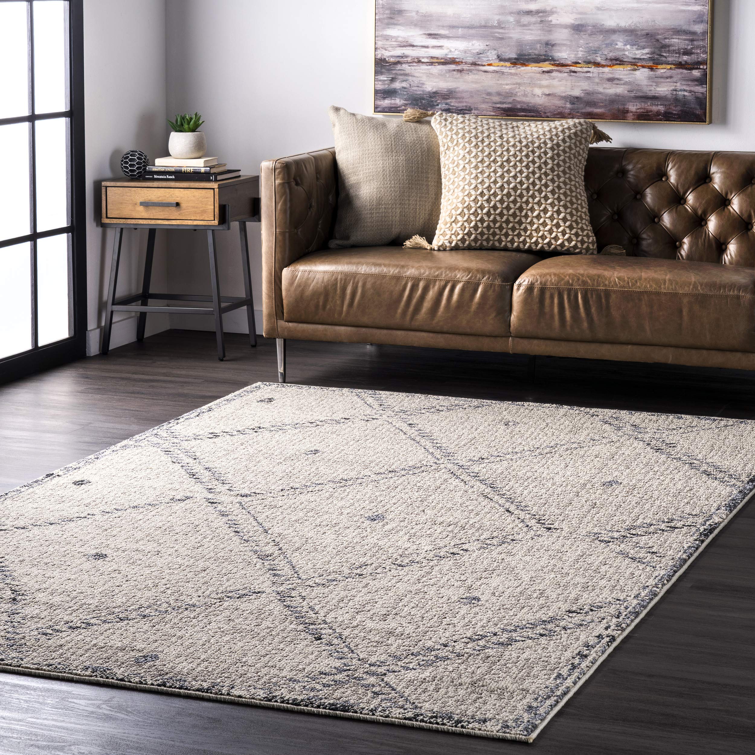 nuLOOM Blaine Dotted Diamond Accent Rug, 2x3, Ivory