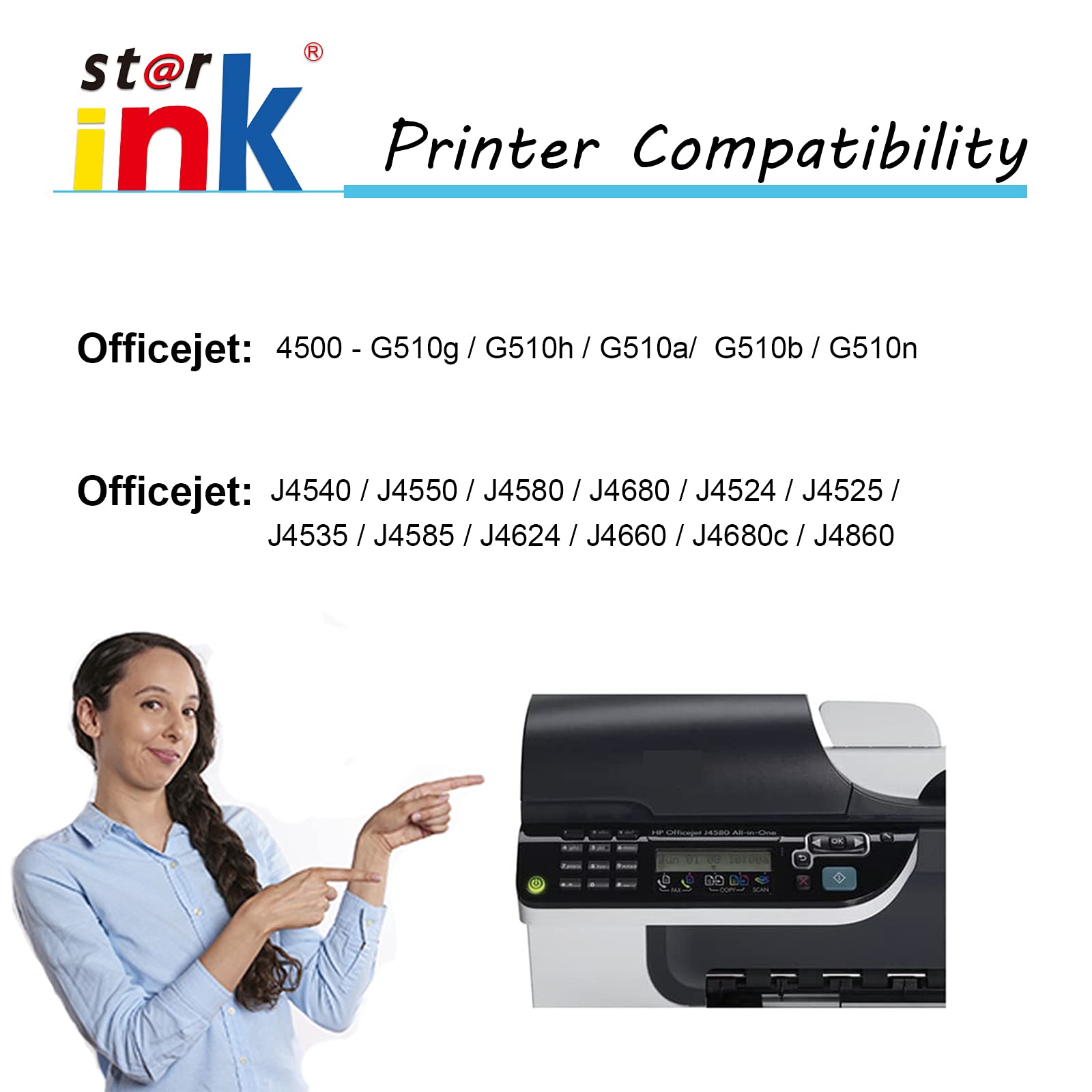 Starink Remanufactured Ink Cartridge Replacement for HP 901 XL 901XL for OfficeJet J4500 J4524 J4525 J4535 J4540 J4550 J4580 J4585 J4624 J4660 J4860 J4680 J4680c Printer(Black Tri-Color) 2 Pack