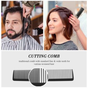 3 Pieces Men Barber Comb Set Taper Hair Cutting Flat top Clipper Flattop Barberology Comb Heat-Resistant Fiber Comb for Men Women