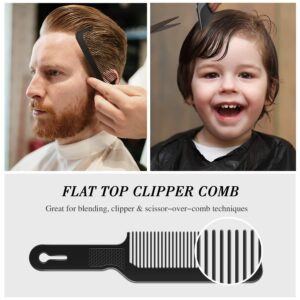 3 Pieces Men Barber Comb Set Taper Hair Cutting Flat top Clipper Flattop Barberology Comb Heat-Resistant Fiber Comb for Men Women