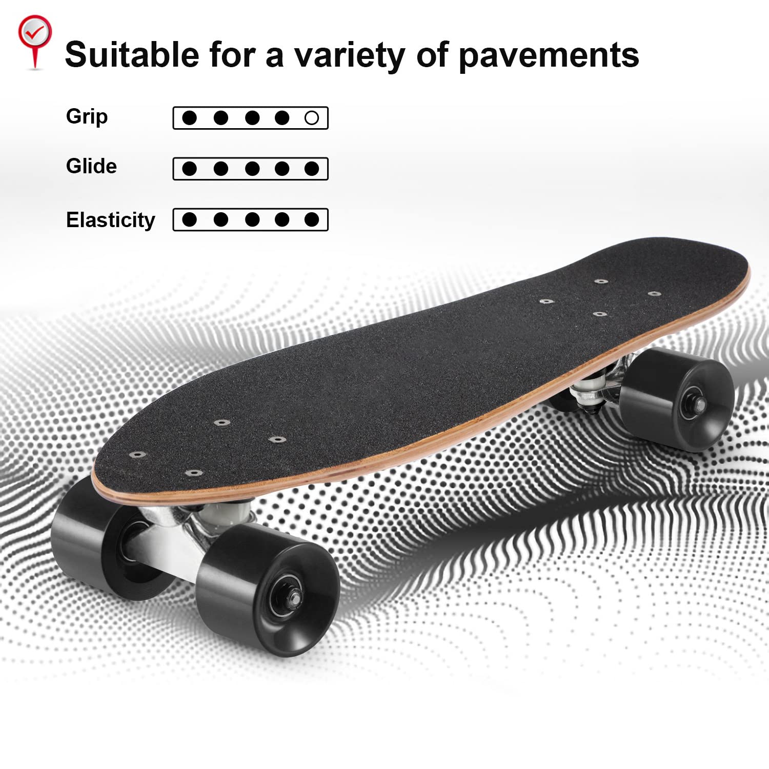 Skateboard Complete Skateboards 22 Inch Mini Cruiser Skateboards for Beginners Kids Boys and Girls (Shark)