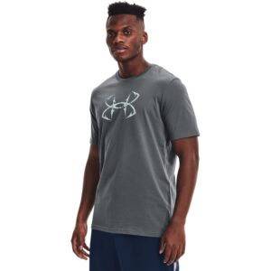 under armour fish hook logo short sleeve, pitch gray (012)/realtree cov3, large
