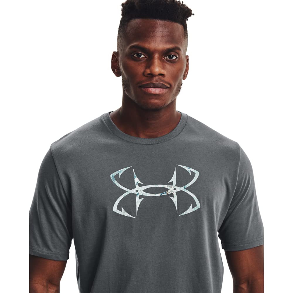 Under Armour Fish Hook Logo Short Sleeve, Pitch Gray (012)/Realtree Cov3, Large