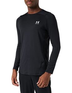 under armour men's armour heatgear fitted long-sleeve t-shirt , black (001)/white , xx-large