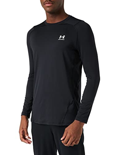 Under Armour Men's Armour HeatGear Fitted Long-Sleeve T-Shirt , Black (001)/White , XX-Large