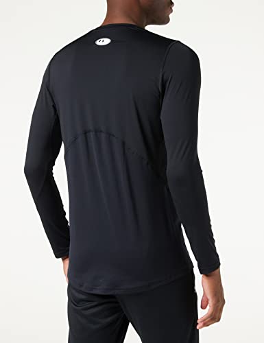 Under Armour Men's Armour HeatGear Fitted Long-Sleeve T-Shirt , Black (001)/White , XX-Large