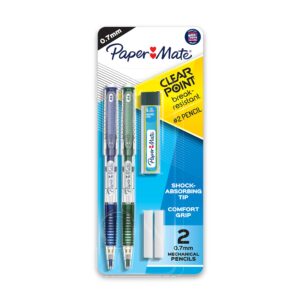 paper mate clearpoint break-resistant mechanical pencils, 0.7mm, hb 2 lead