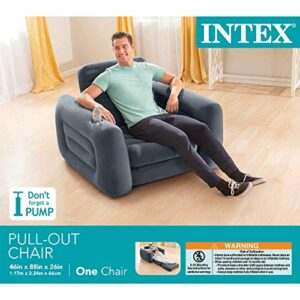 INTEX 66551EP Inflatable Pull-Out Sofa Chair Sleeper that works as an Air Bed Mattress, Twin Sized (2 Pack)