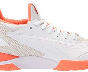 Mizuno Womens Wave Impulse Tennis Shoe , White-fiery Coral , 7.5