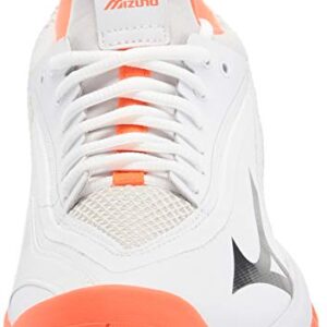 Mizuno Womens Wave Impulse Tennis Shoe , White-fiery Coral , 7.5