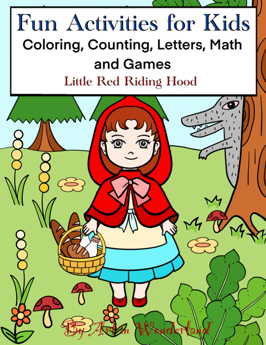 Fun Activities for Kids Coloring, Counting, Letters, Math and Games - Little Red Riding Hood