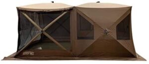 cabin screen shelter - 4 side - brown/tan roof/black mesh - zip down sides