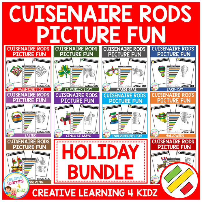 Cuisenaire Rods Picture Fun: Holiday Bundle