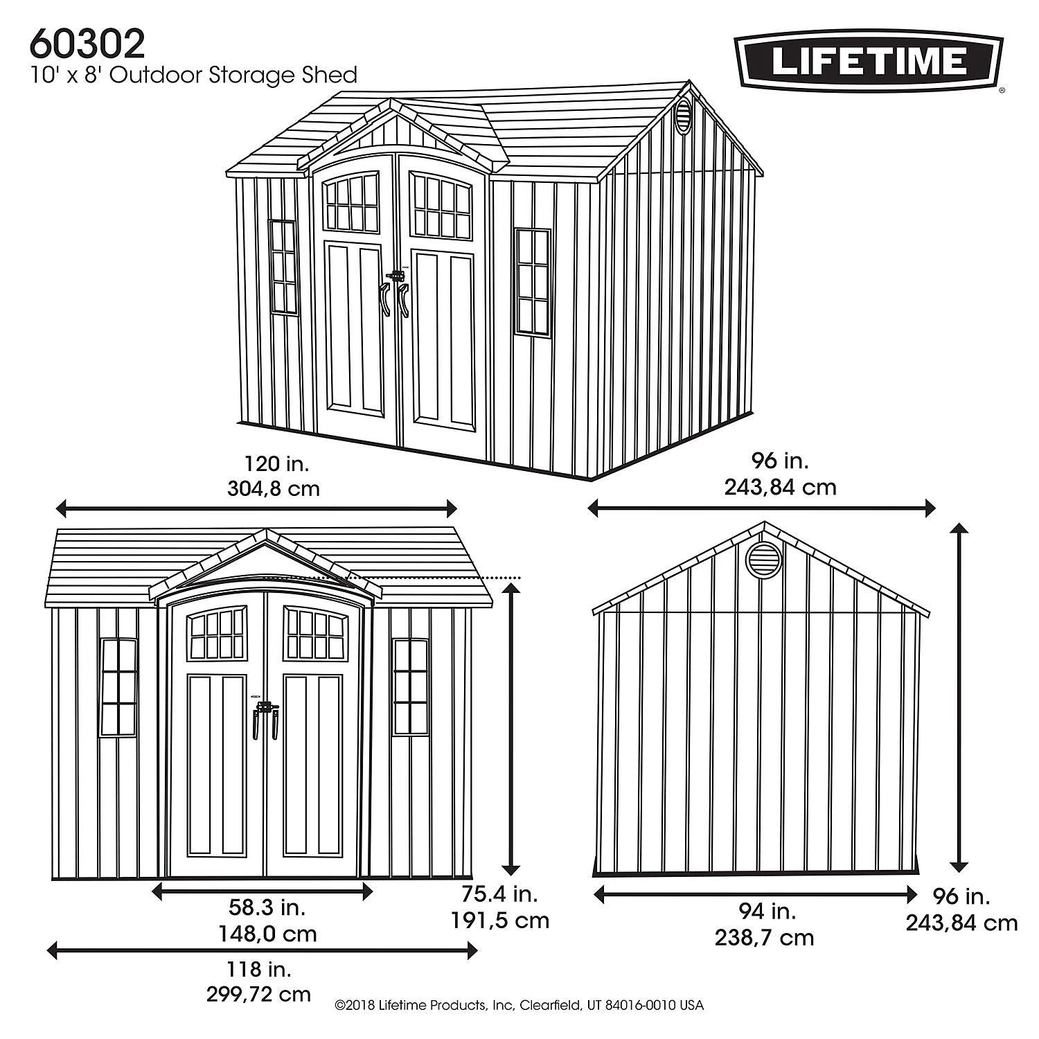 Lifetime 10' x 8' Rough Cut Outdoor Storage Shed