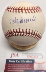 autographed stan musial official major league baseball with jsa coa