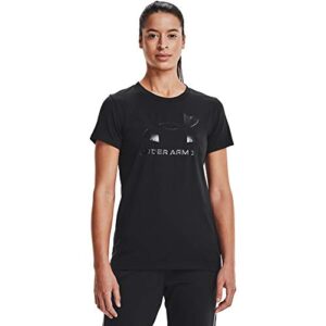 under armour womens live sportstyle graphic short sleeve crew neck t-shirt , black (002)/black , medium