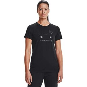 Under Armour Womens Live Sportstyle Graphic Short Sleeve Crew Neck T-Shirt , Black (002)/Black , Medium