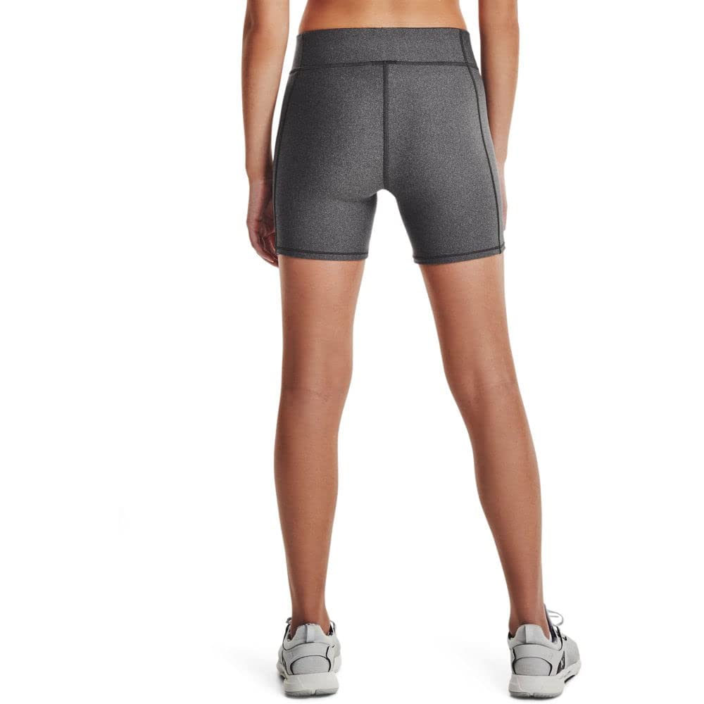 Under Armour Women's HeatGear Armour Mid Rise Middy , Charcoal Light Heather (019)/Black , XX-Large