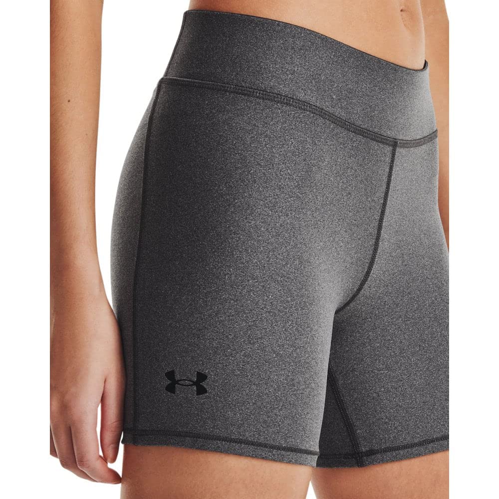 Under Armour Women's HeatGear Armour Mid Rise Middy , Charcoal Light Heather (019)/Black , XX-Large