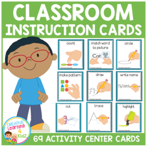 classroom activity center instruction cards