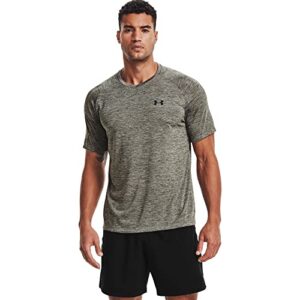 under armour men's tech 2.0 v-neck short-sleeve t-shirt , victory green (369)/black, x-large